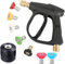YUET Manico per pistola idropulitrice ad alta pressione da 4350 psi, con 7 punte per ugello dell'acqua, kit di pulizia per auto (M22 14 mm raccordo tubo connettore e connettore rapido Karcher Kärcher
