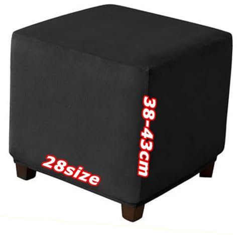 Hockerbezug Quadratisch 60x60 40x40 35x35 100x100 Ottoman Cover Footstool Covers, Samt Jacquard Bezug, Elastischer Boden Waschbar, Maßgeschneiderte Hockerabdeckung für Fußhocker(1979,35 x 35 cm 14 x 1
