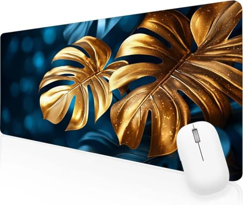 Mousepad Tropisch Anlage Mauspad XXL 1200x600x3mm Große Schreibtischunterlage Gaming Tastatur Matte, Wasserdicht Anti Rutschfeste Gummibasis,Verbessert Geschwindigkeit und Präzision, Office Deko J-902