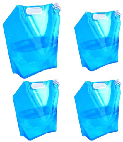 Syylqyr 4 PCS 5l Water Container, Collapsible Water Container 5L+10L Blue Portable Storage Containers for Fishing Travel Hiking Camping Sport Travel Picnic Swimming Pool and Outdoor Activities