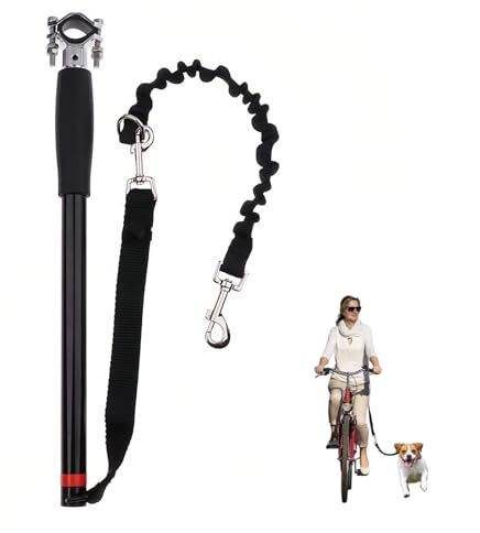 Correa de Bicicleta Manos Libres,Correa de Perro para Bicicleta para Entrenar,Trotar,Andar en Bicicleta y Actividades al Aire Libre,Material de Nailon Metálico,Instalación y Desmontaje