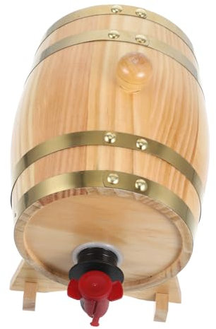 HOMOBABE Holzfass für Wein und Bier Vielseitiger Lagerbehälter für Spirituosen Dekorativ und Funktional für Zuhause und Bar aus Kiefernholz Naturfarbe