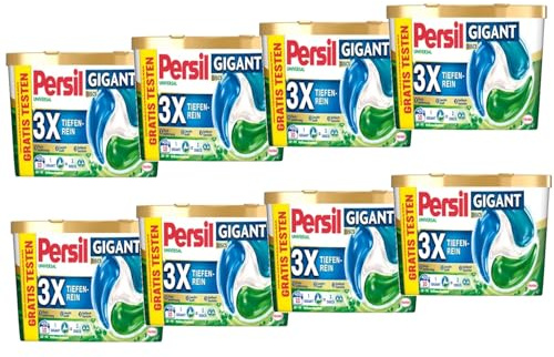 PERSIL Gigant Universal DISCS 8er-Set – Vollwaschmittel mit 3x Tiefenrein-Formel – Für hygienisch saubere & tiefenreine Wäsche in der Maschine