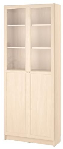 ProTuning BILLY/OXBERG Bücherregal mit Panel/Glastüren, Birken-Effekt, 80 x 30 x 202 cm