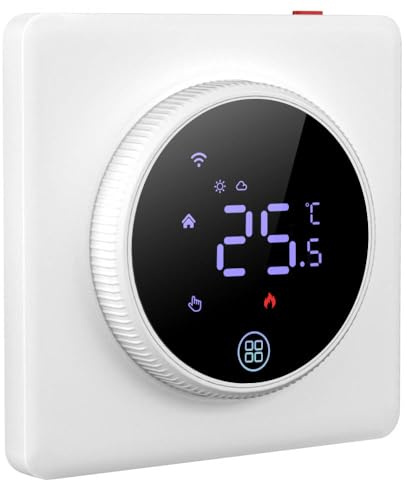 Acmerota Smart Thermostat for Electric Underfloor Heating Knob Control 16A Programmable Underfloor Heating Thermostats Controller WiFi Thermostat Energy Saving, Works with Alexa Google Home SmartThing
