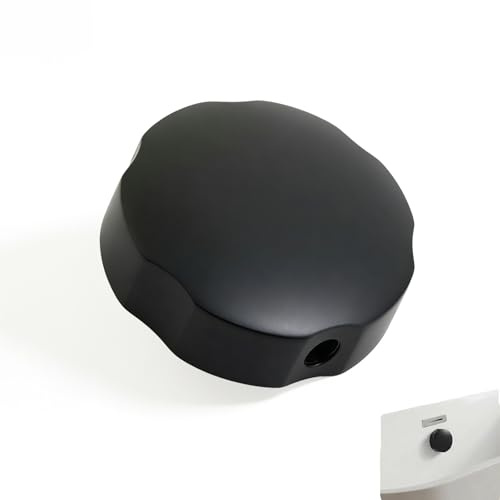 Badewannen Drehknopf 74mm, Hochwertige Schwarze Messingkonstruktion mit Überlaufschutz, Badezimmer-Hardware, Einfache Installation, Moderner Runder Griff für Wasserkontrolle