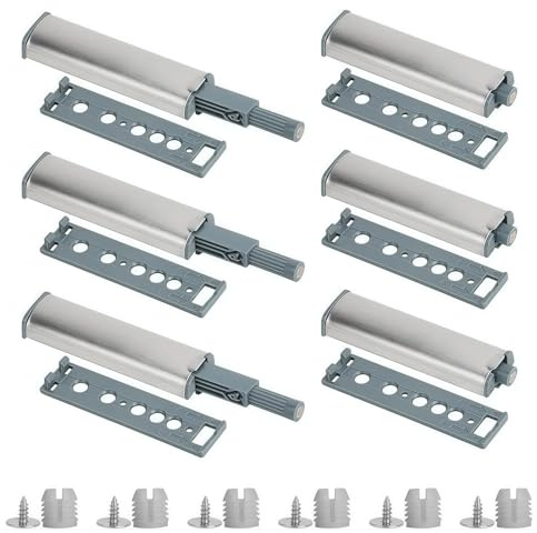 PELARISE 6 Stück Push to Open Türöffner, Tragbarkeit Drucktüröffner Türdämpfer Schranktür Dämpfer, Schrank Türöffner Tip On, Magnetisch Softclose Nachrüsten Automatischer Drucköffner