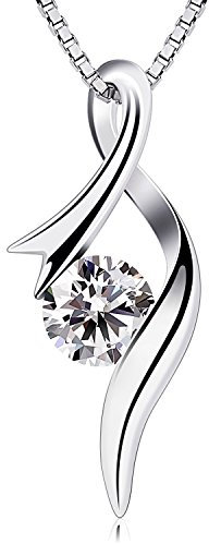 B.Catcher Damen kette, halskette damen silber 925 Cubic Zirconia Anhänger, Twist Heart Kollektion Schmuck, Luxus Handwerkskunst Design, für Valentinstag/Jahrestage/Geburtstage