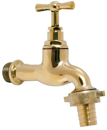 Watts - Robinet de puisage laiton - Robinet d’arrosage Mâle 3/8 (12/17) + nez 1/2(15/21) - Laiton poli