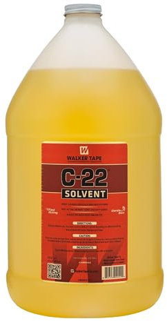 Walker Tape C-22 Solvent Gallon 128 oz, Fast-Acting Adhesive Remover for Wig Tape, Lace Systems, and Tape in Hair Extensions Human Hair, Oil-Based Skin-Safe Citrus Bond Remover for Hairpiece Cleanup