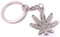 H-Customs Hanfblatt Hanf Weed Gras mit Steinen Schlüsselanhänger Cannabisblatt Hanfsymbol Natursymbol Gesundheitssymbol Entspannung Hanfpflanze Strass Edel