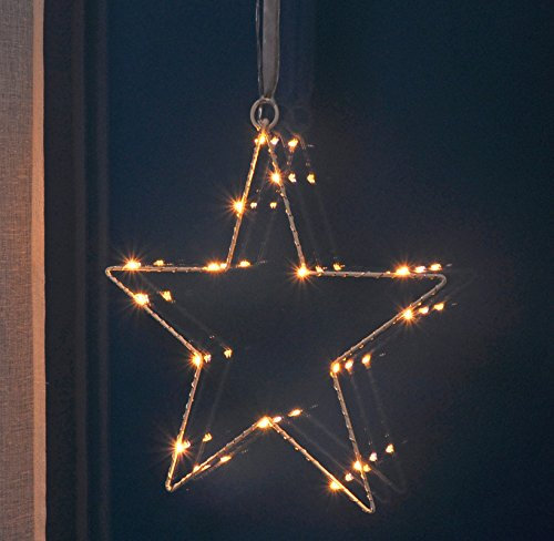 Unbekannt Fenster-Silhouette Stern 30 cm beleuchtet (76506) Weihnachtsdeko Fensterdeko