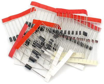 DollaTek diode Satz von 100 Stück 8 Werte Gleichrichterdioden Beutel Sortimentskit für Arduino (25 x 1N4148, 25 x 1N4007, 10 x 1N5819, 10 x 1N5399, 10 x FR107, 10 x FR207, 5 x 1N5408, 5 x 1N5822)