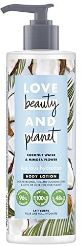 Love Beauty And Planet Coconut Water and Mimosa Flower Vegan Body Lotion, Luscious Hydration for Dry Skin 400ml