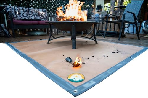 Ember Mat | 170,2 x 152,4 cm | Feuerschalenmatte | Grillmatte | Schützen Sie Ihre Terrasse, Ihren Rasen oder Ihren Campingplatz vor der Glut