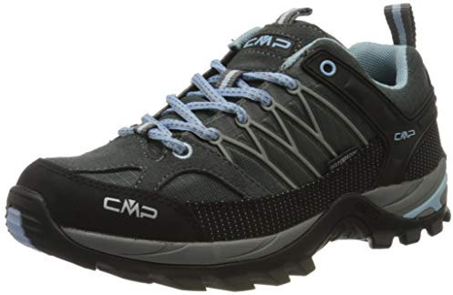 CMP Rigel Low WMN Trekking Shoe WP Femme Chaussures de randonnée, Gris Bleu Clair Graffite Azzurro, 41 EU