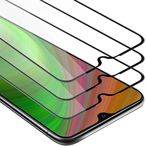 cadorabo 3X Verre Trempé Couverture complète Compatible avec Samsung Galaxy A10 en Transparent avec Noir - Pack de 3 Verre de Protection d'écran trempé (Tempered) en dureté 9H avec 3D Touch