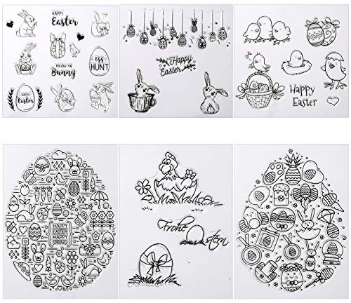Kesote Stempel Ostern Silikonstempel Stempelset Clear Stamp Hase Basteln Deko DIY