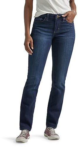 Lee Women's Petite Legendary Mid Rise Straight Leg Jean Nightshade 6 Short Petite