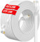 Cable Ethernet 25 metros, Cat 6 Cable de Red 25m Alta Velocidad, Blanco Plano RJ45 Cable Internet 1000Mbps 250MHz, Exterior Interior Impermeables Gigabit Cable LAN para Router Switch Módem (25 Clips)