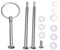 1Set 3 Tier Cake Stand Fittings Round Metal Cake Dessert Stand Holder Heavy Duty Fruit Plate Handle Fittings Hardware Rod for Wedding Party Birthday (Silver)