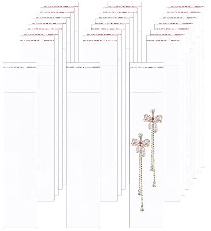 Plastiktüten klein Flachbeutel 5x20cm 300pcs Cellophantüte Selbstklebend Klar 50µm Flachbeutel Transparente Tütchen für Halskette Armband Biscuit Rod Eis Stiel Süßigkeiten(3 Größen verfügbar)