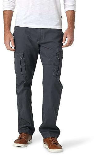 Wrangler Authentics Pantaloni Cargo Elasticizzati da Uomo con vestibilità Comoda, Twill Antracite, 34W x 32L