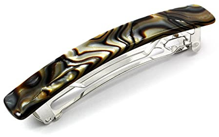 Klassisch, schlichte Haarspange in hoher Wertigkeit (7 cm, onyx)