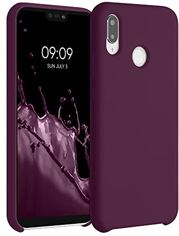 kwmobile Cover per Huawei P20 Lite Custodia - Back Case per Smartphone in Silicone TPU - Protezione Gommata - viola bordeaux
