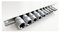 10pc 1/4'' & 3/8'' Drive Female Star Bit Set & Socket Rail - 4-18mm