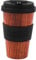 IDRINK®- RPET-Kaffeebecher mit Silikonverschluss zum Öffnen, leicht zu tragen 435 ml Becher zum Mitnehmen aus recyceltem Kunststoff 8,7 x 8,7 x 15 cm 435 ml (WOOD)