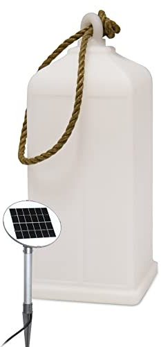 8 seasons design Shining Lantern Solar LED Deko-Laterne, Höhe: 45cm, Weiß, inkl. Solarmodul und Leuchtmittel in warmweiß, als Outdoor-Lampe für Terrasse, Balkon, Garten oder Tischlampe im Haus