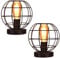 ZMH 2ER Tischlampe Vintage Tischleuchte Schwarz - Retro Nachttischlampe Lampe E27 Fassung aus Metall Industrial Deko für Wohnzimmer Kinderzimmer Schreibtisch Schlafzimmer - Max 40W - Ohne Leuchtmittel