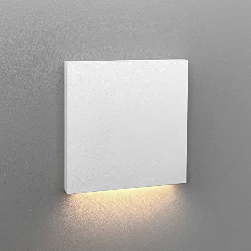 LEDFULL® Treppenbeleuchtung LED Tricolor 3in1 Verbesserte Version 230V Wandeinbauleuchte für Schalterdose - Stufenbeleuchtung für Innen in Weiß Eckig Down