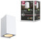 Paulmann 94711 LED Außenleuchte Wandleuchte Flame insektenfreundlich IP44 eckig 58x103mm 2200K 4W 265lm 230V 75° Weiß Metall Goldlicht