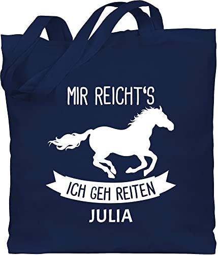 Baumwolltasche - Pferd Pferde - Mir reichts ich geh reiten - Unisize - Navy Blau - horse taschen pferden stoffbeutel pferdetaschen mädchen pferdemotiv erwachsene pferdetasche pferdeliebhaber