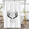 Aotiwe Duschvorhang Vintage, Duschvorhang Weiß Wasserdicht Geweihmuster Polyester 200X200cm für Dusche Und Badewanne