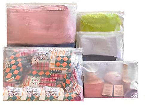 Sacchetti da Viaggio Impermeabili con Zip, 32 Pezzi, Borsa Organizer Multifunzione per Vestiti, Scarpe, Cosmetici e Accessori Neonato - Trasparenti, Riutilizzabili e Resigillabili