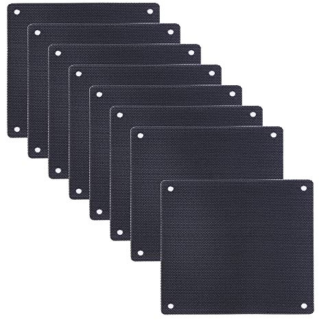 POFET 8PCS 12 * 12cm Ventilador de PC Filtro de Polvo Malla Filtro de Polvo Filtro de Ventilador Filtro Enfriador de PC Cubierta de Caja a Prueba de Polvo Negra