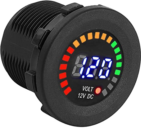 Car Voltmeter, 12V Motorcycle Car LED Digital Display Voltmeter Waterproof Voltage Volt Meter Gauge Black New
