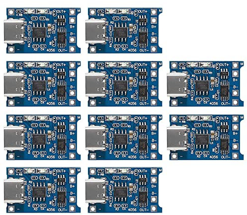 Gebildet 10pcs Type-C USB 5V 1A Eingangsschnittstelle 18650 Lithium Batterie Ladeplatine, Lademodul mit Doppelter Schutzfunktion