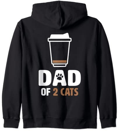 Papa de 2 chats tasse de café vide père homme buveur de café Sweat à Capuche