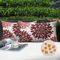 Outdoor Kissenbezug wasserdichte Sofakissen Moderne Kissen Frühling Sommer Blumen Kissenbezüge Kissenhülle Leinen 30 x 50 cm für Wohnzimmer Schlafzimmer Sofa Garten Terrasse Deko, 2er Set Rot