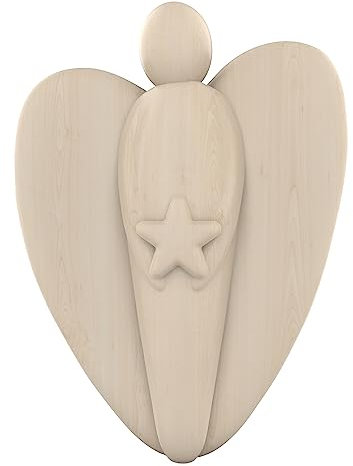 Butzon & Bercker Handschmeichler - Schutz und Segen für Dich. Kleiner Begleiter aus Holz, Schutzengel mit Stern, Glücksbringer und Schutzsymbol, Format 4,8 x 3,6 cm