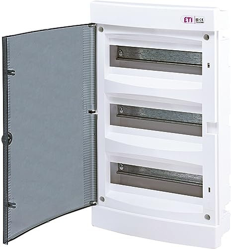 Sicherungskasten Unterputz IP40 Verteiler Gehäuse transparente Tür für die Trockenraum Installation im Haus (3-reihig bis 36 Module)