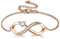 Armband Unendlichkeitszeichen, Infinity Armband Damen Rosegold mit Blau Herz Zirkonia Schmuck Geschenke Muttertag Geburtstag Weihnachten Valentinstag mit Geschenkbox für Freundin Frauen Mädchen Mama