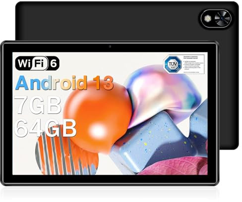 DOOGEE U9 Tablet 10 Pollici 7GB RAM + 64GB ROM (1TB TF), WiFi 6 Tablet Android 13, 10.1” 1280 * 800 HD+ IPS Tablet PC, ablet in Offerta Bluetooth 5.0/5060mAh/OTG/Tipo C/3.5mm Headphone Jack, Nero