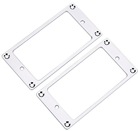 2 Stücke Metall Humbucker Pickup Rahmen Montageringe E-gitarre Ersatzteile (Silber)
