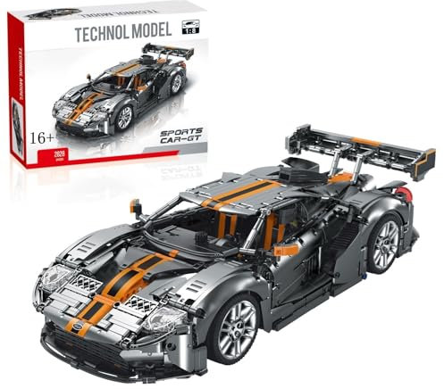 Technik Auto für Forde GT, 1:8 Groß Modellbausatz, 2828 Teile Klemmbausteine Auto MOC Bausatz, Kompatibel mit Ford GT Technik