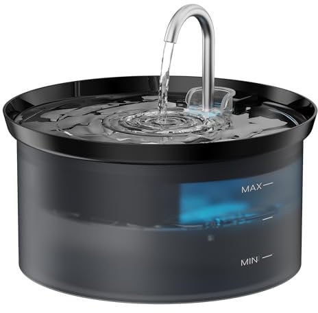 BMDSAE Fuente para Gatos: Fuente de Agua para Gatos Mascotas con Bomba Bebedero Gatos Filtro de Carbono Activado Mantenga el Agua Limpia, Capacidad de 2.5L, Diseño de Grifo